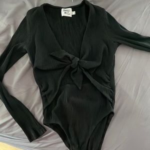 Princess Polly long sleeve black bodysuit with cutout